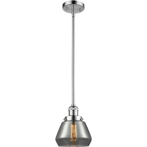 Franklin Restoration Fulton 1 Light 7 inch Polished Chrome Mini Pendant Ceiling Light in Incandescent, Plated Smoke, Franklin Restoration