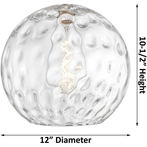 Edison Athens Water Glass 1 Light 12 inch Brushed Brass Mini Pendant Ceiling Light