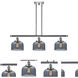 Ballston Large Bell 3 Light 36 inch Polished Chrome Island Light Ceiling Light in Light Smoke Glass, Ballston