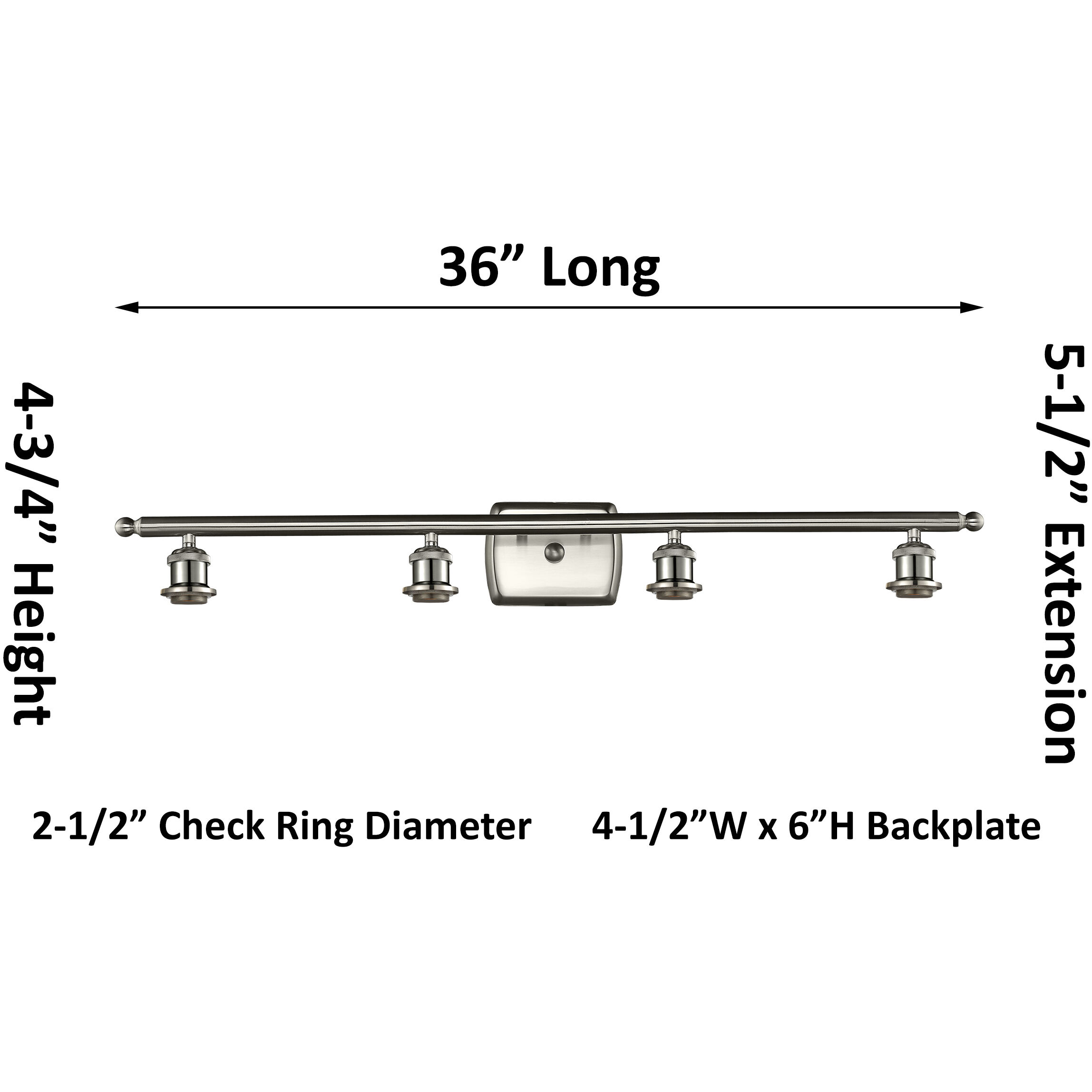 Ballston Ellery 4 Light 36 inch Matte Black Bath Vanity Light Wall Light in Clear Glass, Ballston