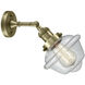 Franklin Restoration Small Oxford 1 Light 8 inch Antique Brass Sconce Wall Light in Incandescent, Clear Glass, Franklin Restoration