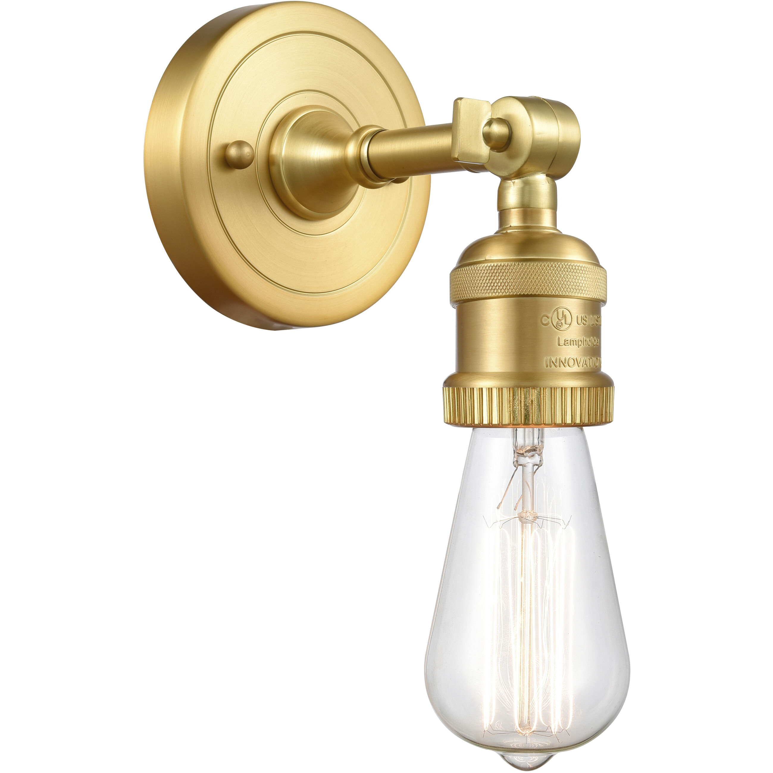 Franklin Restoration Bare Bulb 1 Light 5 inch Satin Gold Sconce Wall Light