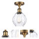 Ballston Small Waverly 1 Light 6 inch Brushed Brass Semi-Flush Mount Ceiling Light, Ballston