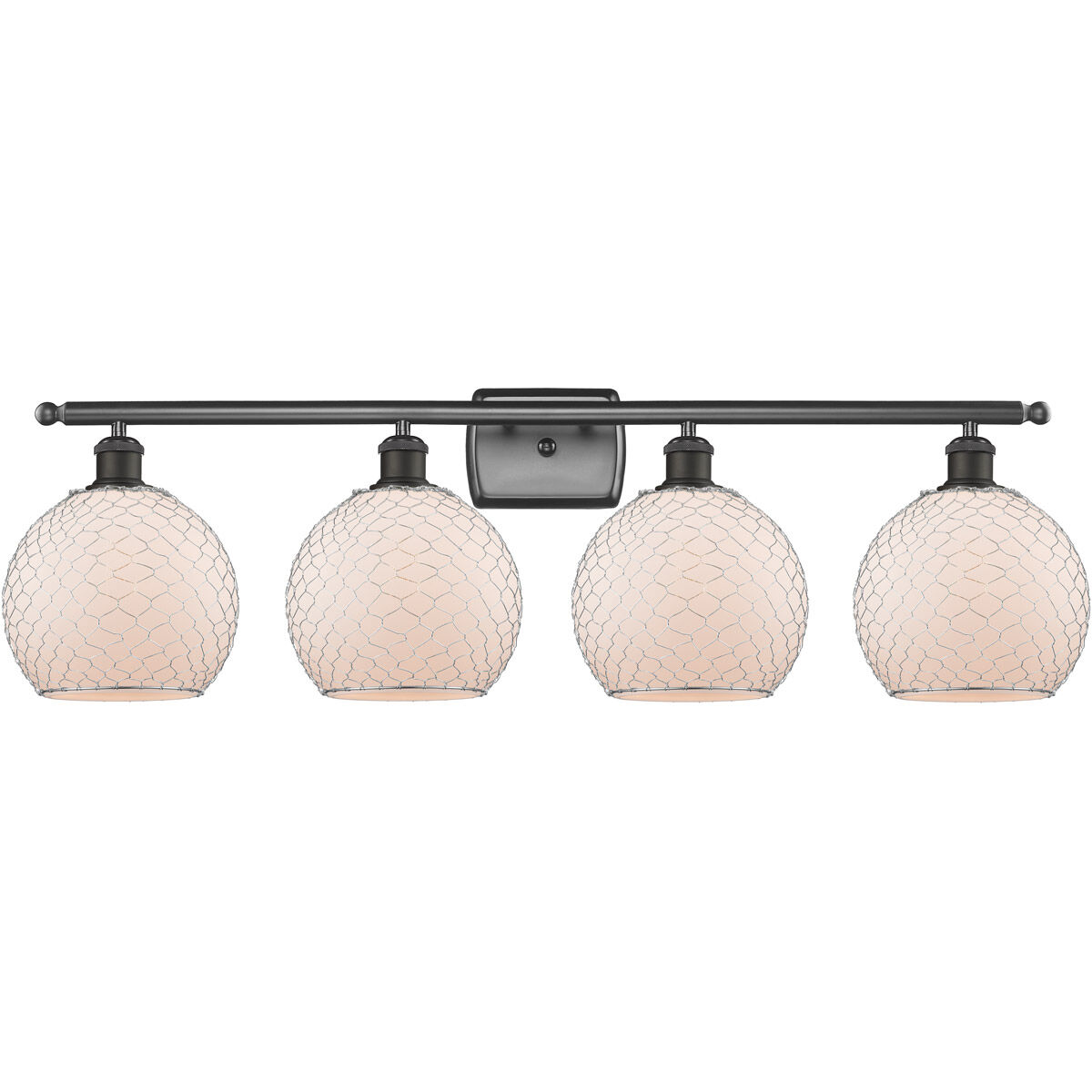 Ballston Farmhouse Chicken Wire LED 36 inch Oil Rubbed Bronze Bath Vanity Light Wall Light, Ballston