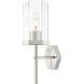 Downtown Urban Blakeley Wallchiere Wall Light in Satin Nickel, Clear