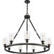 Ballston Saloon 9 Light 40 inch Matte Black Chandelier Ceiling Light in Incandescent, Clear Glass, Ballston