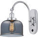 Franklin Restoration Bell LED 8 inch Polished Chrome Sconce Wall Light in Plated Smoke Glass