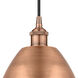 Edison Dome 1 Light 9 inch Antique Copper Mini Pendant Ceiling Light 