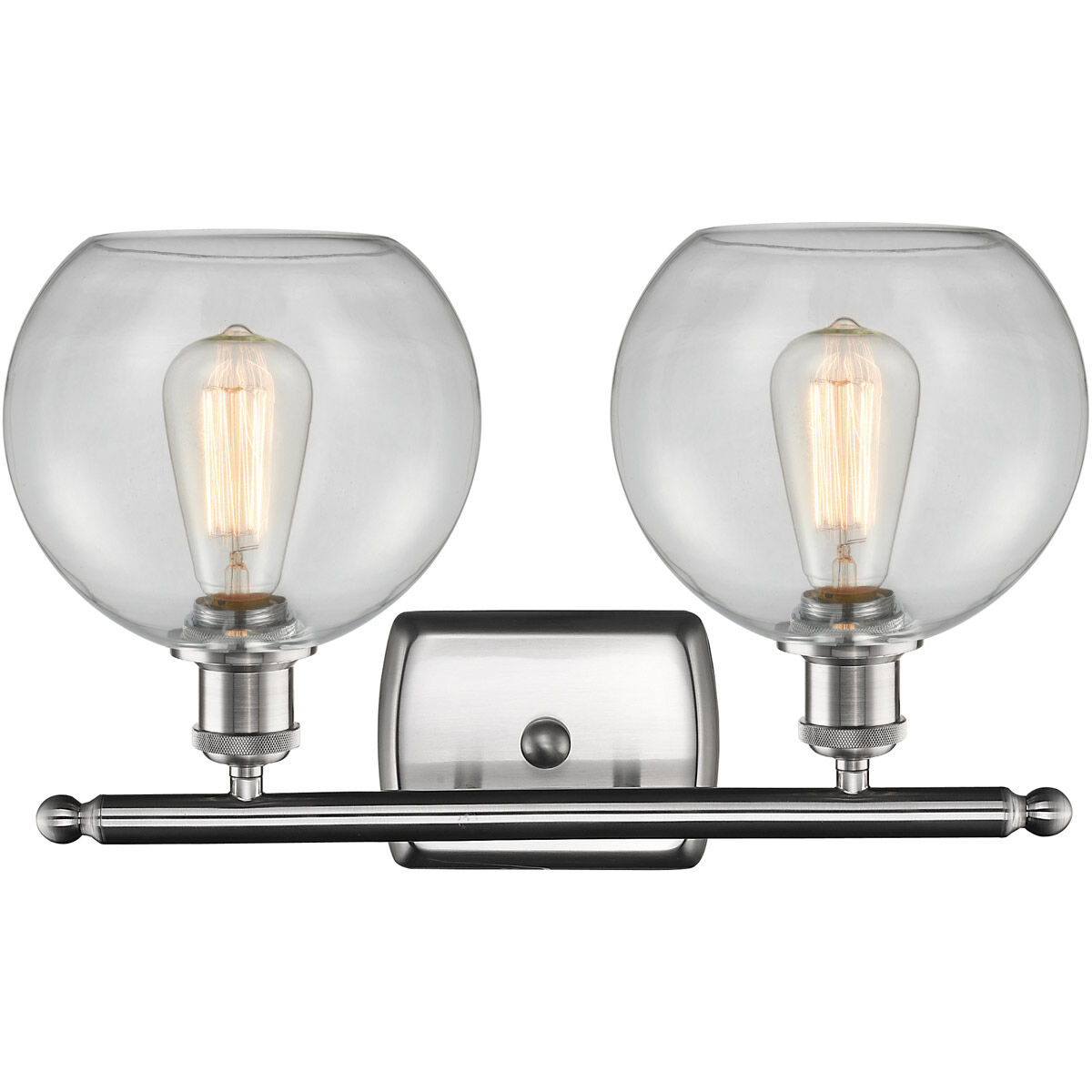 Ballston Athens 2 Light 16 inch Brushed Satin Nickel Bath Vanity Light Wall Light in Clear Glass, Ballston