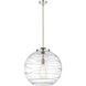Ballston Deco Swirl 1 Light 18 inch Polished Nickel Pendant Ceiling Light