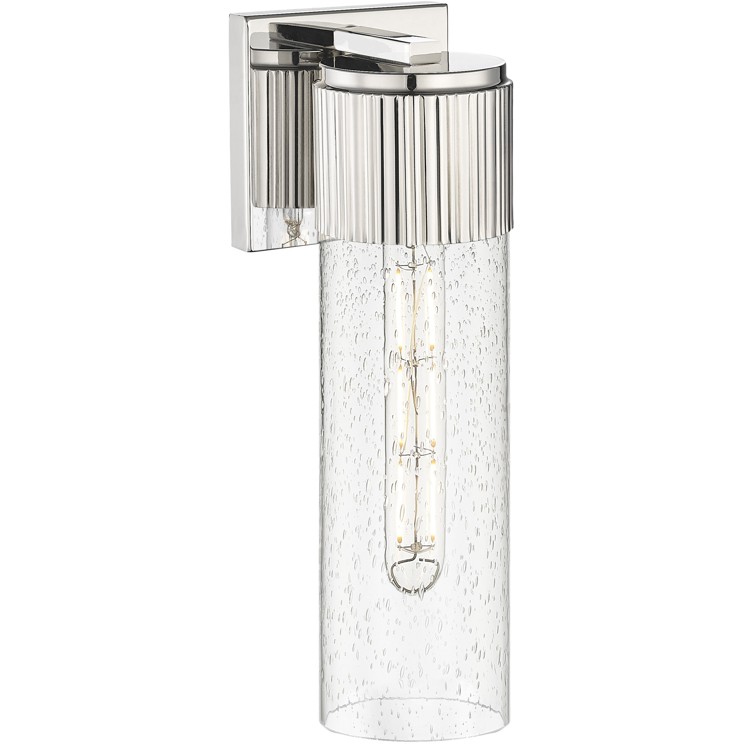 Bolivar 1 Light 4 inch Polished Nickel Sconce Wall Light in Seedy Glass