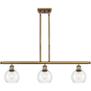 Ballston Athens LED 36 inch Brushed Brass Island Light Ceiling Light in Clear Glass
