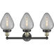 Geneseo 3 Light 24 inch Black Antique Brass Bath Vanity Light Wall Light in Clear Crackle Glass