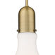 Amherst LED 13.75 inch Brushed Brass Pendant Ceiling Light in Matte White Glass