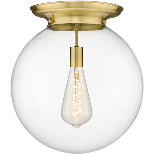Beacon 1 Light 15.75 inch Satin Gold Flush Mount Ceiling Light