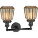 Franklin Restoration Chatham 2 Light 16 inch Matte Black Bath Vanity Light Wall Light in Mercury Glass, Franklin Restoration