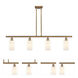 Ballston Clymer 4 Light 48 inch Brushed Brass Island Light Ceiling Light in Matte White Glass, Ballston