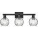 Arcadia Athens Water Glass 3 Light 25 inch Matte Black Bath Vanity Light Wall Light