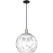 Arcadia Athens Water Glass 1 Light 13 inch Black Antique Brass Mini Pendant Ceiling Light