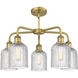 Ballston Bridal Veil 5 Light 23 inch Brushed Brass Stem Hung Chandelier Ceiling Light