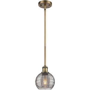 Ballston Athens Deco Swirl 1 Light 5.88 inch Brushed Brass Stem Hung Mini Pendant Ceiling Light