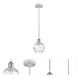 Ballston Small Deco Swirl LED 6 inch White and Polished Chrome Mini Pendant Ceiling Light in Silver, Ballston