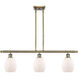 Ballston Eaton LED 36 inch Antique Brass Island Light Ceiling Light in Matte White Glass, Ballston