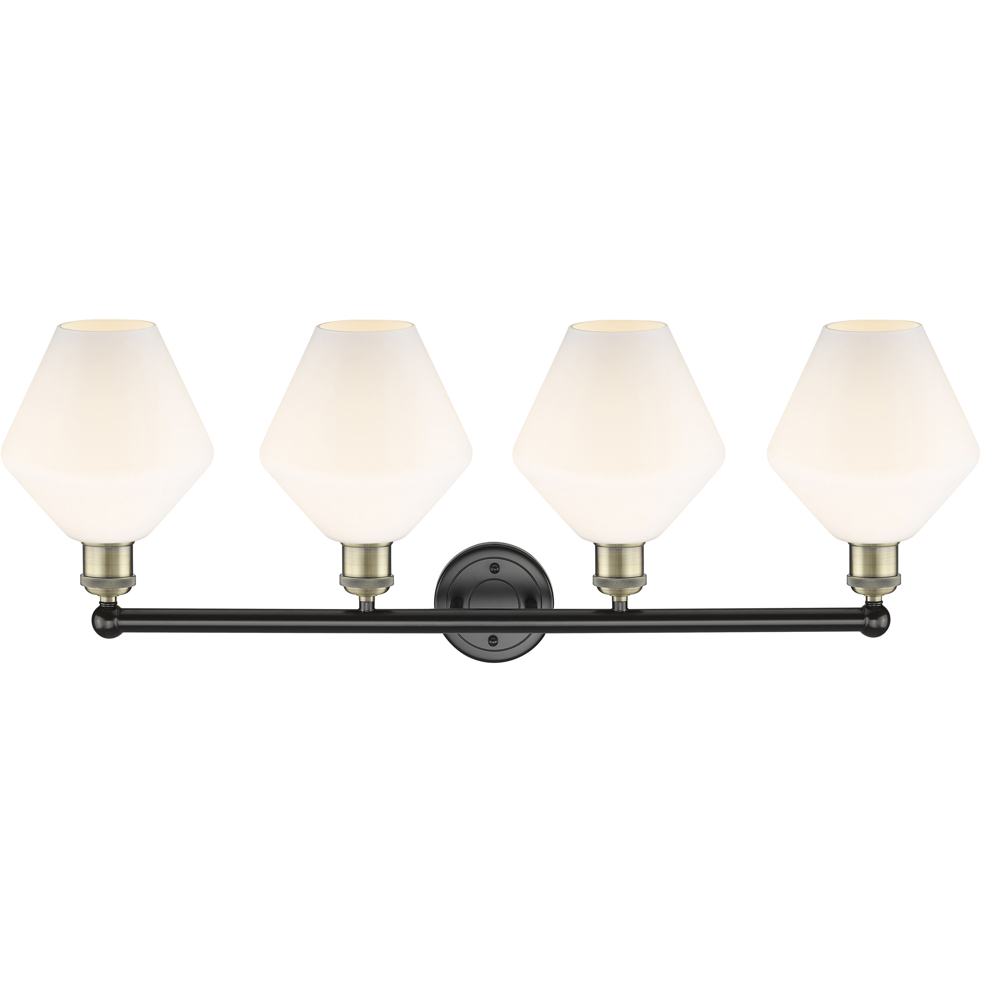Cindyrella 4 Light 35 inch Black Antique Brass Bath Vanity Light Wall Light in Cased Matte White