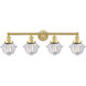 Oxford 4 Light 33.5 inch Satin Gold Bath Vanity Light Wall Light in Clear Glass