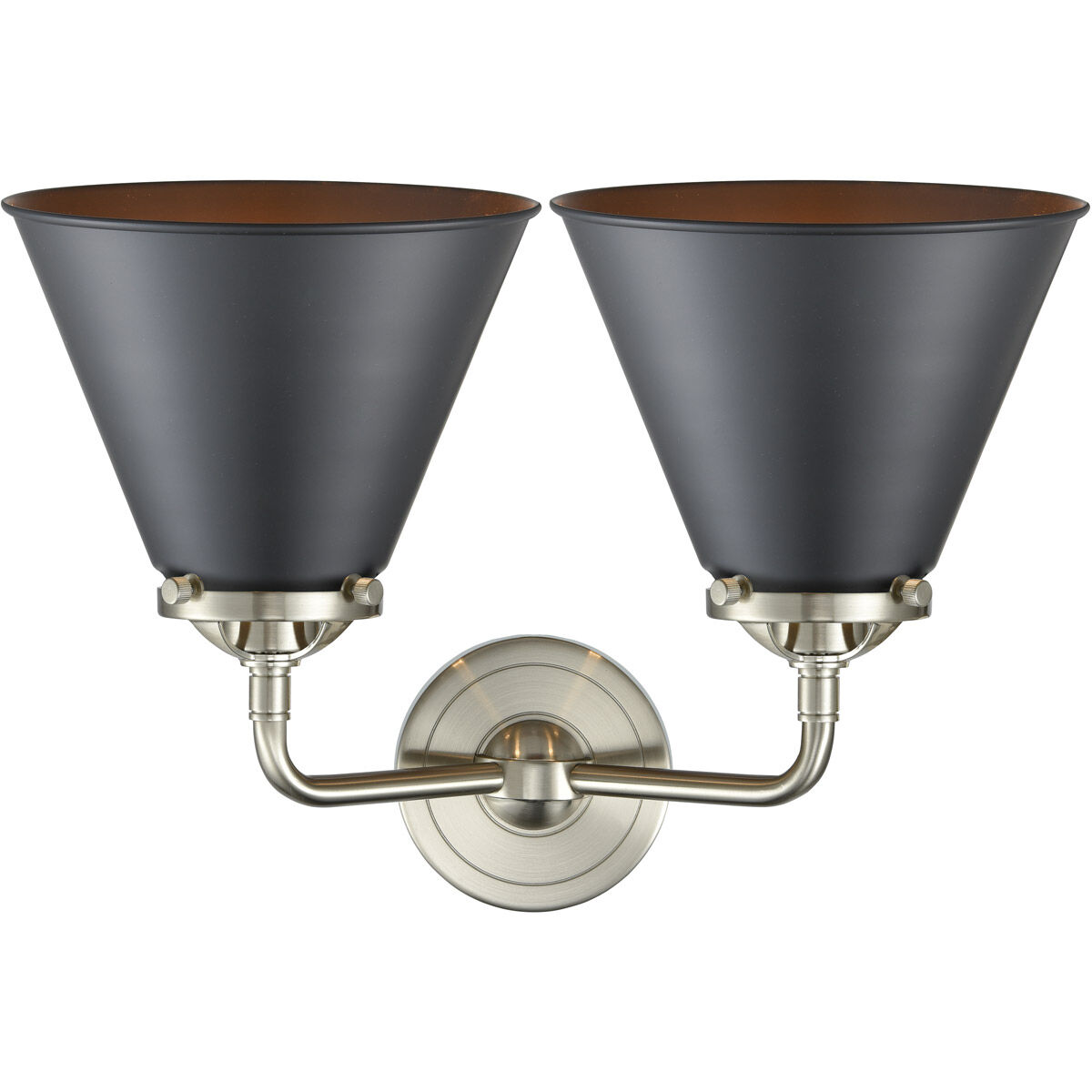 Nouveau Appalachian 2 Light 16 inch Brushed Satin Nickel Bath Vanity Light Wall Light in Matte Black, Nouveau