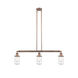 Franklin Restoration Dover LED 37 inch Antique Copper Island Light Ceiling Light in Clear Glass, Franklin Restoration
