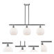Ballston Athens 3 Light 36 inch Brushed Satin Nickel Island Light Ceiling Light in Matte White Glass, Ballston