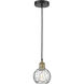 Athens Water Glass 1 Light 6 inch Black Antique Brass Mini Pendant Ceiling Light in Clear Water Glass