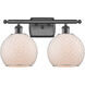Ballston Farmhouse Chicken Wire 2 Light 16 inch Oil Rubbed Bronze Bath Vanity Light Wall Light, Ballston