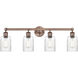 Hadley 4 Light 31.5 inch Antique Copper Bath Vanity Light Wall Light in Clear