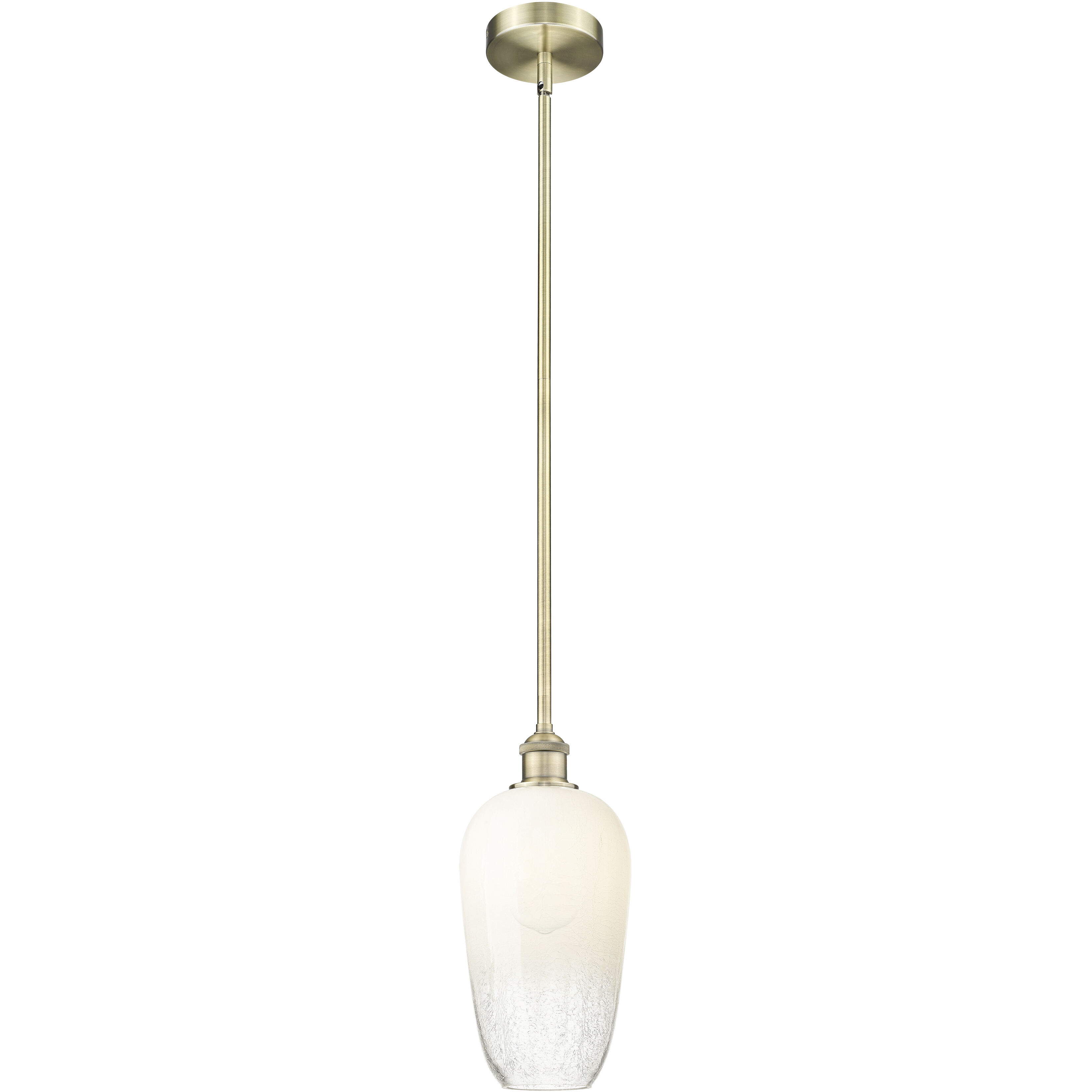 Edison Brookhaven Flute 1 Light 7 inch Antique Brass Mini Pendant Ceiling Light in Opal Glass