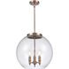 Ballston Athens 3 Light 15.75 inch Antique Copper Statement Pendant Ceiling Light in Incandescent, Seedy