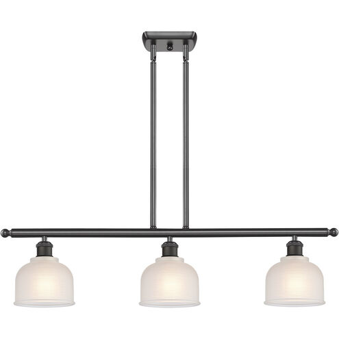 Ballston Dayton 3 Light 36 inch Oil Rubbed Bronze Island Light Ceiling Light in White Glass, Ballston
