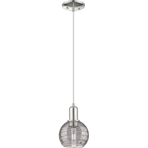 Downtown Urban Athens Deco Swirl 1 Light 5.88 inch Polished Nickel Mini Pendant Ceiling Light