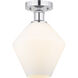 Edison Cindyrella 1 Light 8 inch Polished Chrome Semi-Flush Mount Ceiling Light in Matte White Glass