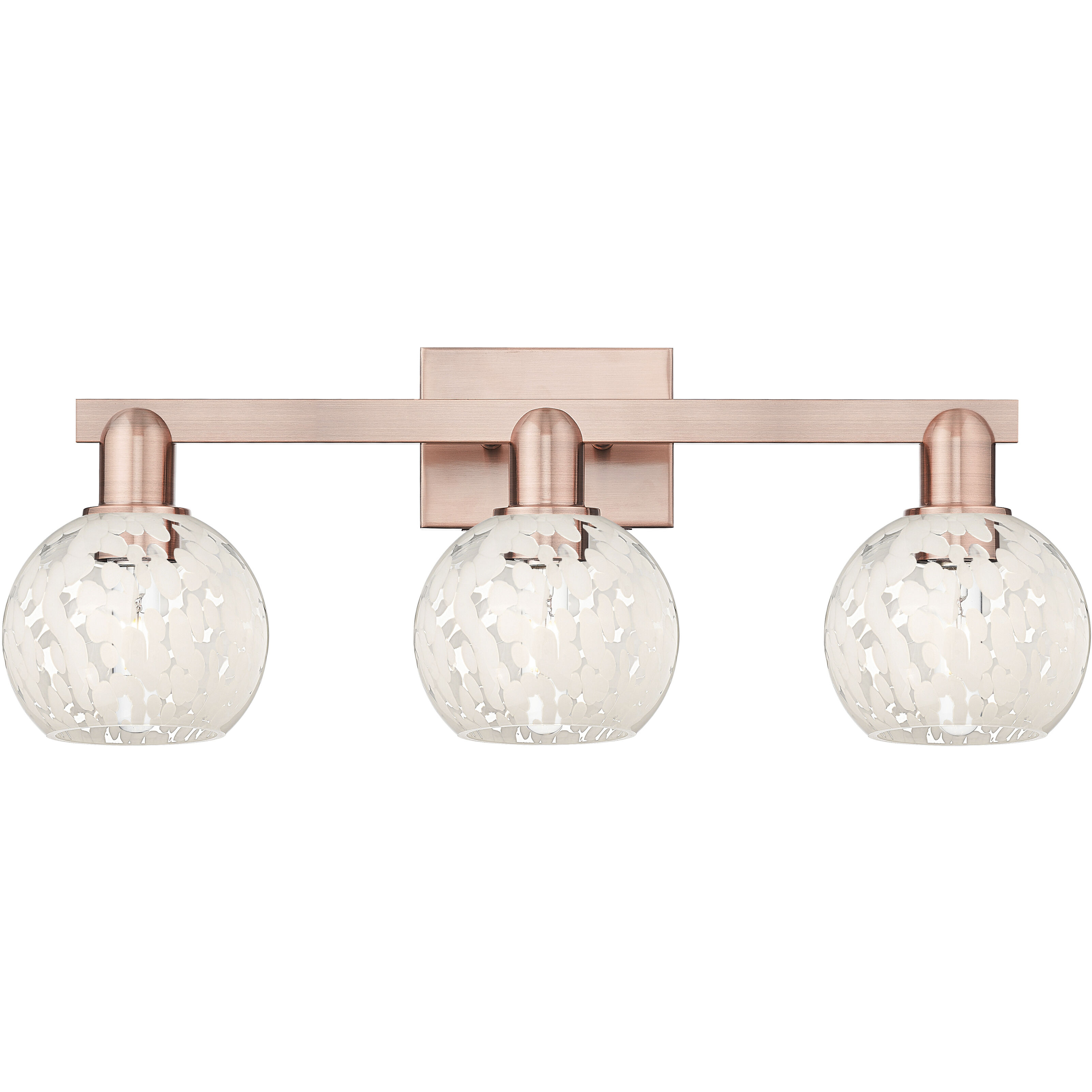 Arcadia White Mouchette 3 Light 25 inch Antique Copper Bath Vanity Light Wall Light