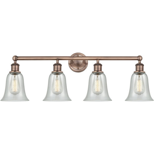 Hanover 4 Light 33.25 inch Antique Copper Bath Vanity Light Wall Light in Fishnet