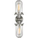 Austere Centri 2 Light 22 inch Brushed Satin Nickel Bath Vanity Light Wall Light in Incandescent, Clear Glass, Austere