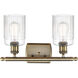 Ballston Hadley LED 16 inch Antique Brass Bath Vanity Light Wall Light in Clear Glass, Ballston