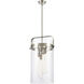 Downtown Urban Pilaster 4 Light 13.38 inch Satin Nickel Pendant Ceiling Light in Clear