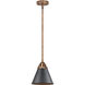Nouveau 2 Appalachian 1 Light 8 inch Antique Copper Mini Pendant Ceiling Light in Incandescent, Matte Black