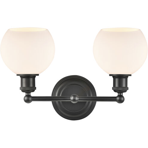 Concord LED 16 inch Matte Black Bath Vanity Light Wall Light in Matte White Glass