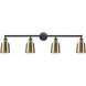 Franklin Restoration Addison LED 42 inch Black Antique Brass Bath Vanity Light Wall Light, Franklin Restoration