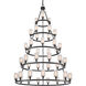 Ballston Saloon LED 60 inch Matte Black Chandelier Ceiling Light in Matte White Glass