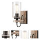 Paladin LED 5 inch Matte Black Sconce Wall Light in Seedy Glass